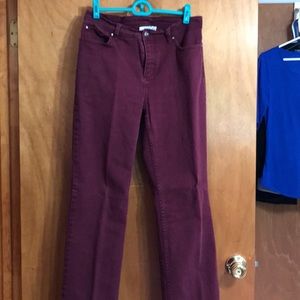 Burgundy jeans worn only few times